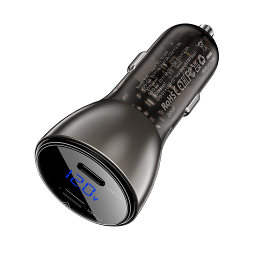 Acefast autoloaadija LED näidik 2xUSB-C 60W (B10) - Image 4