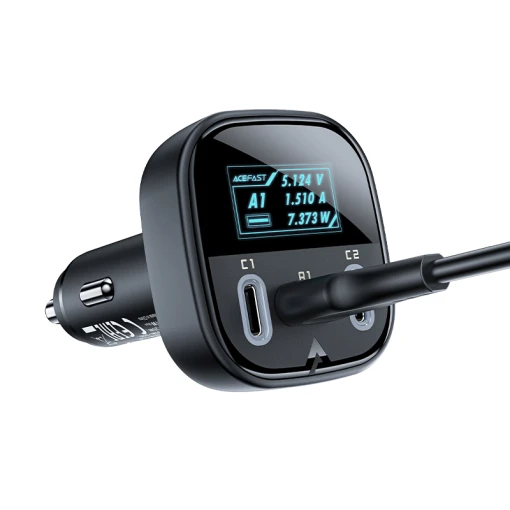 Acefast autolaadija OLED näidik 2xUSB-C ja USB-A 101W (B5) - Image 3