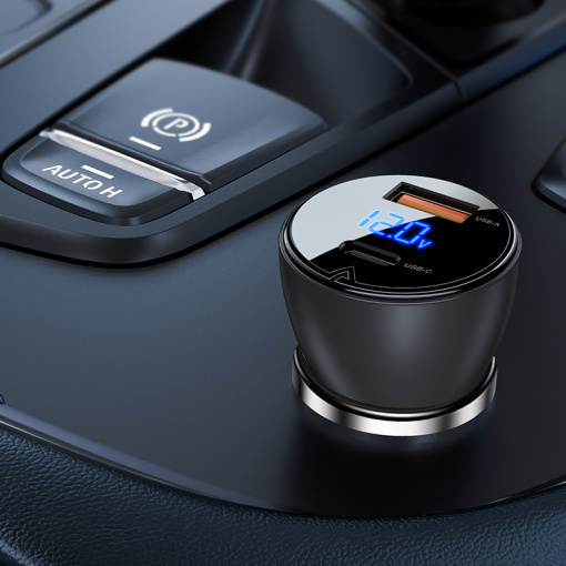 Acefast autolaadija LED näidik USB-C ja USB-A 63W (B6) - Image 5