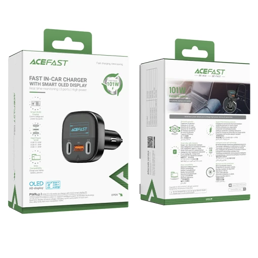 Acefast autolaadija OLED näidik 2xUSB-C ja USB-A 101W (B5) - Image 7