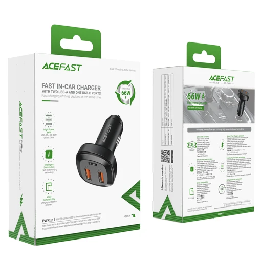 Acefast autolaadija 2xUSB-C ja USB-A 66W (B9) - Image 7