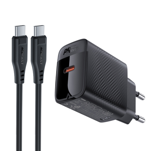 Acefast kiirlaadija KOMPLEKT 20W USB-C laadija ning kaabel 1,2m USB-C to USB-C (A82) - Image 2