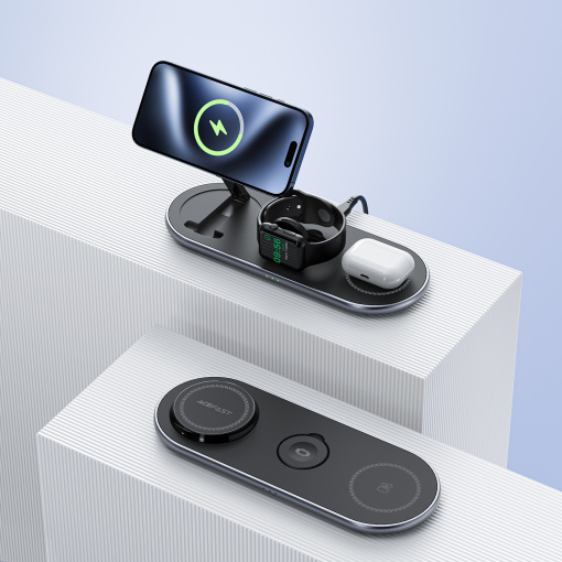 Acefast juhtmevaba laadija MagSafe 3-in-1 (must) E19 - Image 7