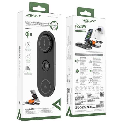 Acefast juhtmevaba laadija MagSafe 3-in-1 (must) E19 - Image 8