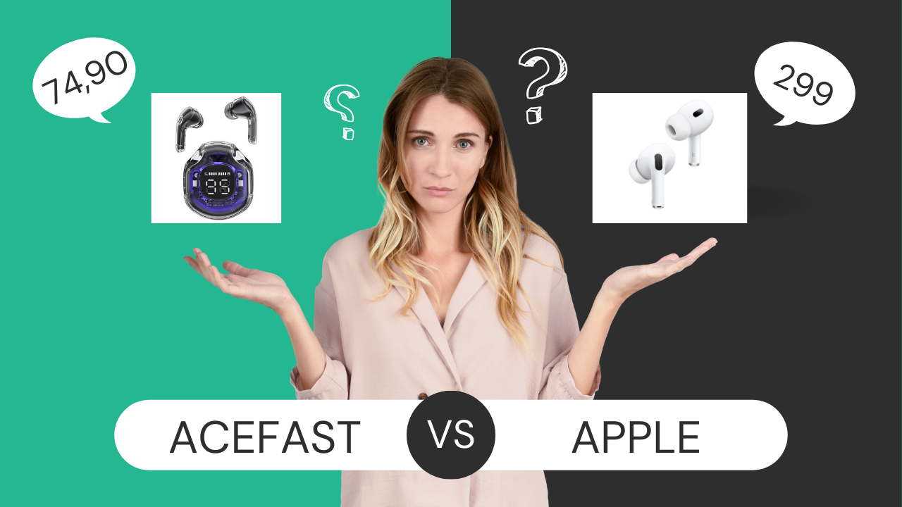 Apple kõrvakalpid vs Acefast juhtmevabad kõrvaklapid